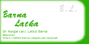 barna latka business card
